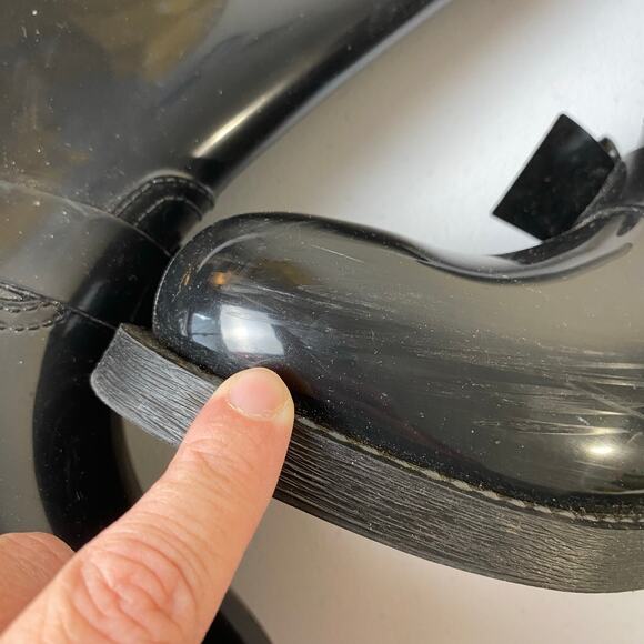 RED Valentino Women's EU 40 / US 10 Designer Black Rubber Rain Boots NO INSOLES - Picture 11 of 16